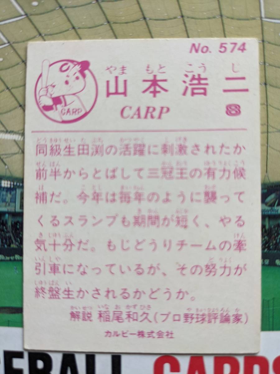 1983年 カルビー プロ野球カード 広島 山本浩二 No.574_画像2