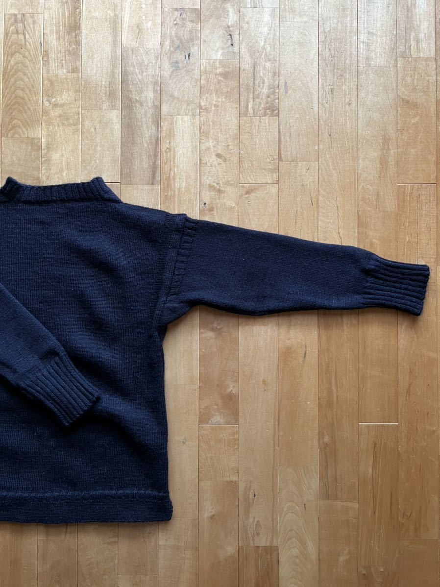 【Bshop購入】Le Tricoteur ルトリコチュール Guernsey Sweater サイズ36 ウールガンジーセーター ニット ネイビー_画像4