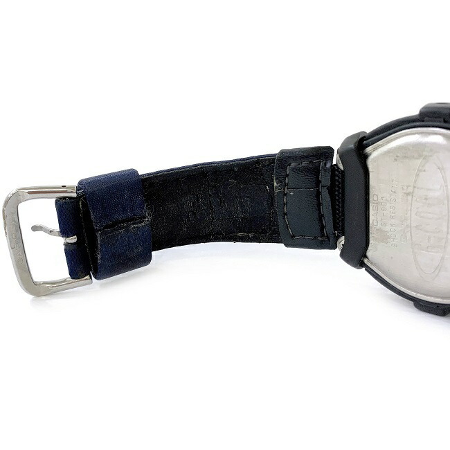 カシオ 腕時計 SHOCK RESISTANT シルバー ネイビー GT-001 1595 可動品 デジタル プラスチック_画像8