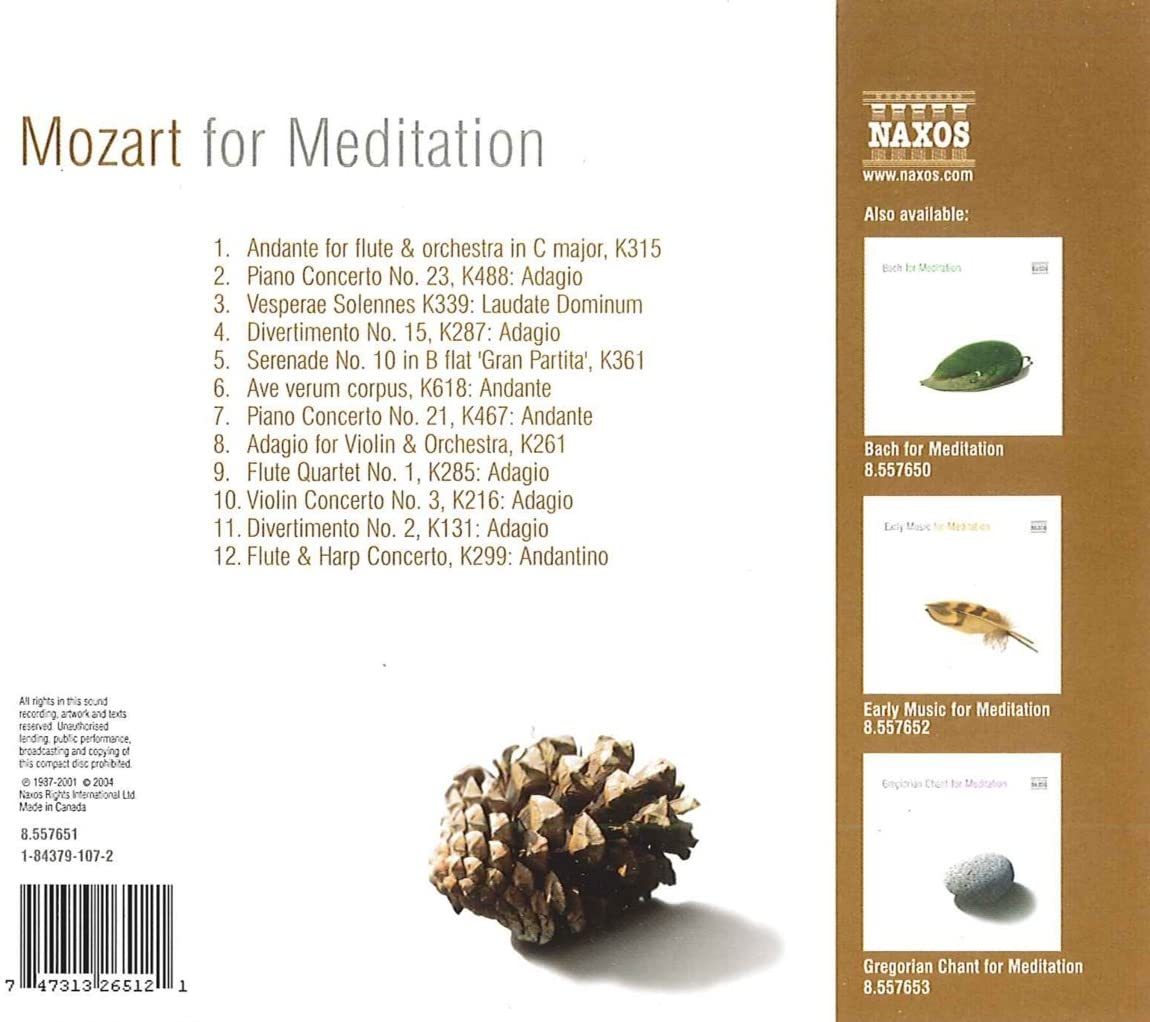 For Meditation　Wolfgang Amadeus Mozart (作曲)　輸入盤CD_画像2