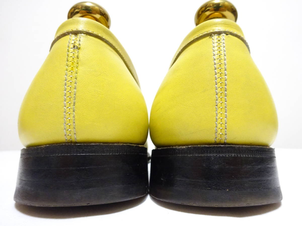 J.M WESTON JM waist n180 signature Loafer leather Loafer yellow yellow color old Logo 5E 24cm rank FRANCE made 