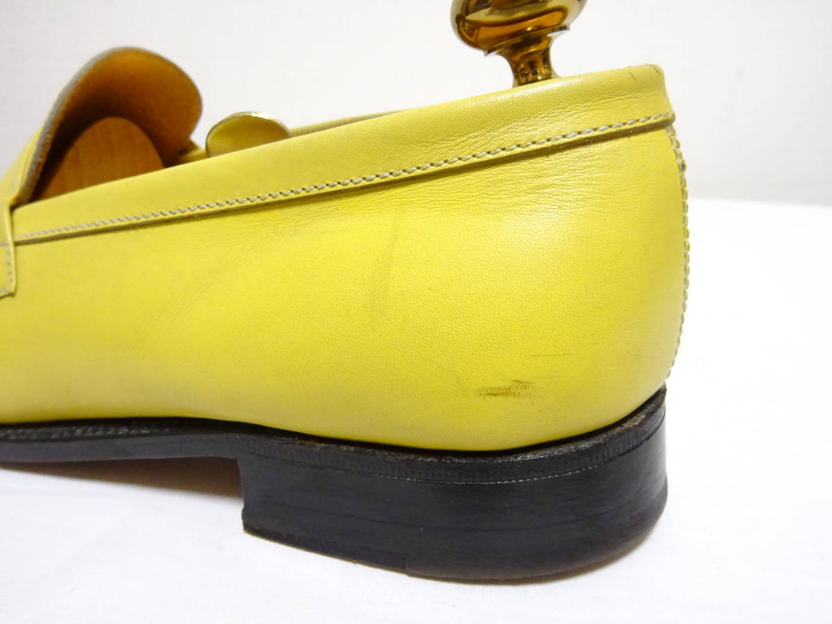 J.M WESTON JM waist n180 signature Loafer leather Loafer yellow yellow color old Logo 5E 24cm rank FRANCE made 