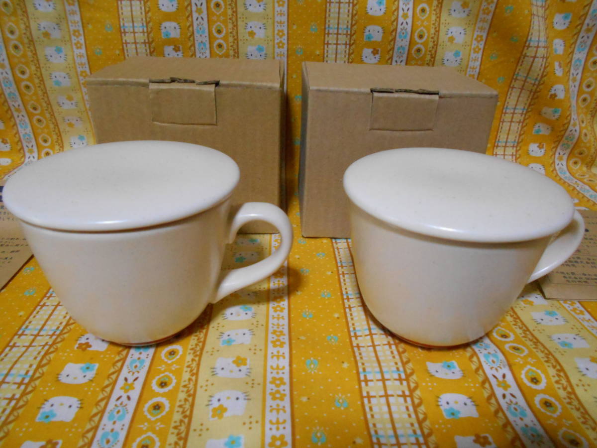 ♪ミスド新品箱入りポンデライオン陶器製蓋付マグカップ２個セットミスタードーナツ_画像5