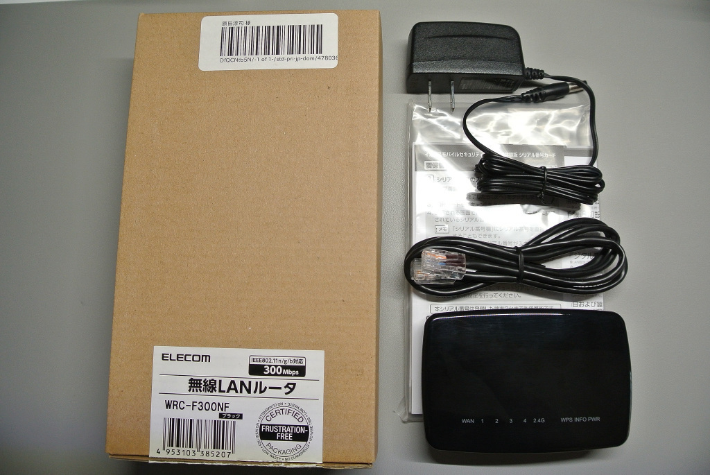 ◆ELECOM◆無線LANルーター◆WRC-F300NF◆付属品あり◆IEEE802.11n/g/b 300Mbps◆Wi-Fiルーター◆_画像1