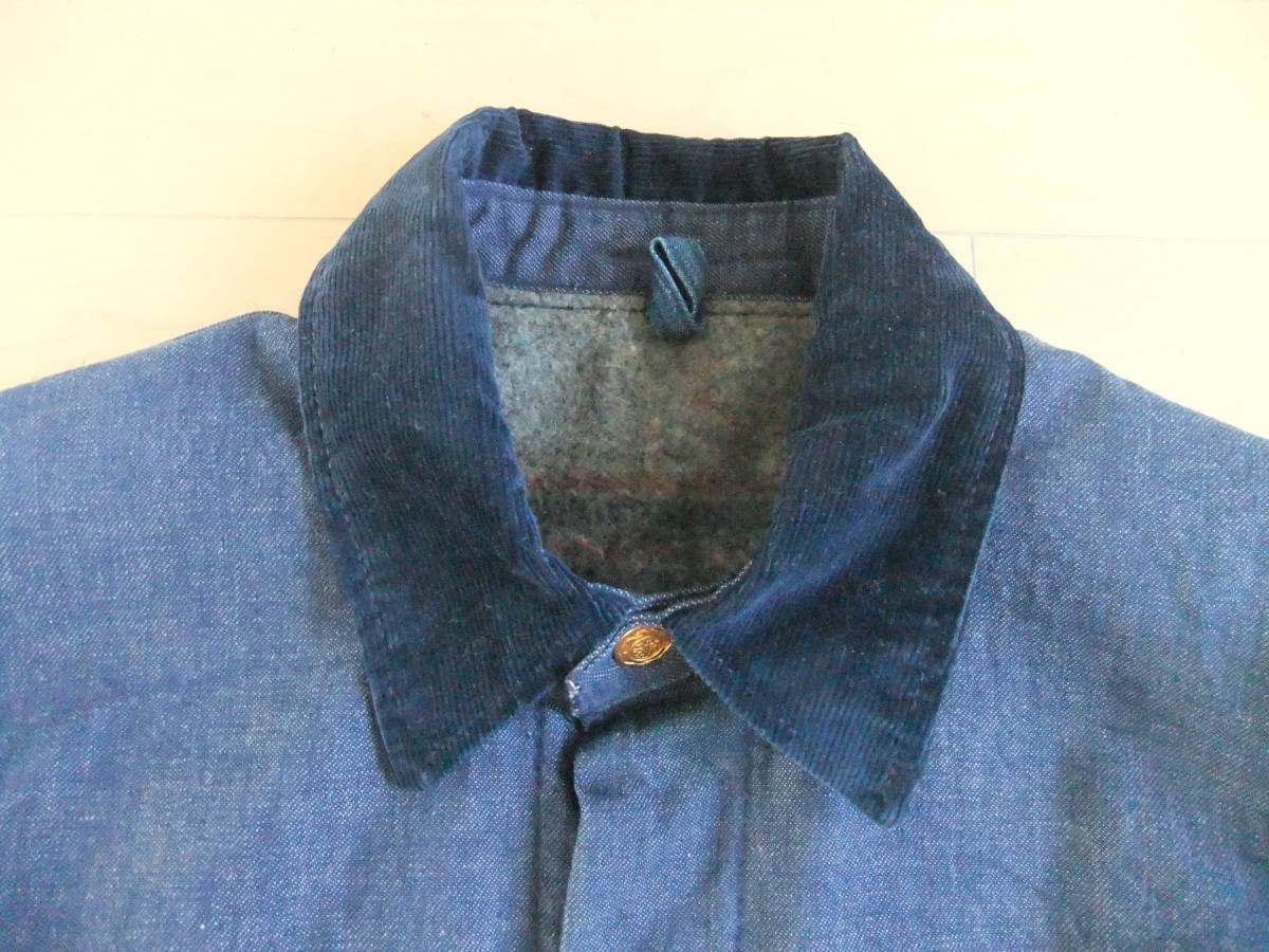 VINTAGE WRANGLER SANFORIZED DENIM WORK JACKET ラングラー 裏地 ブランケット カバーオール サイズ40_画像2