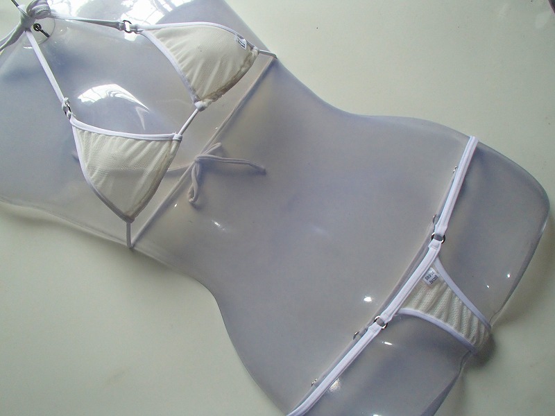 bra42 ◎【新品未使用】大人気商品！　水著　ビキニスブラジル 　マイクロビキニ　メッシュ　mesh アイボリー　 302 フリーサイズ③◎
