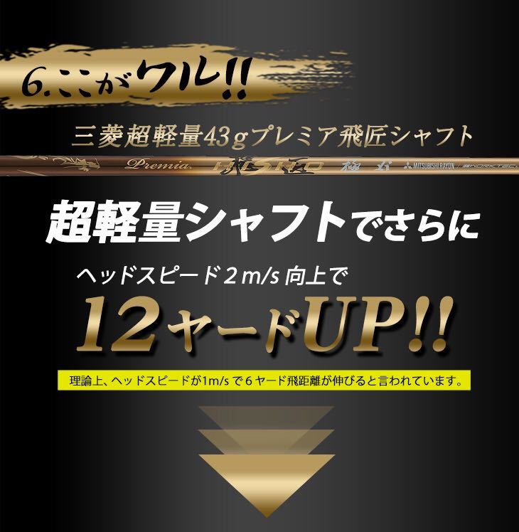 三菱超軽量43g プレミア飛匠 ドクロ輝く超高反発で パラダイム ローグ