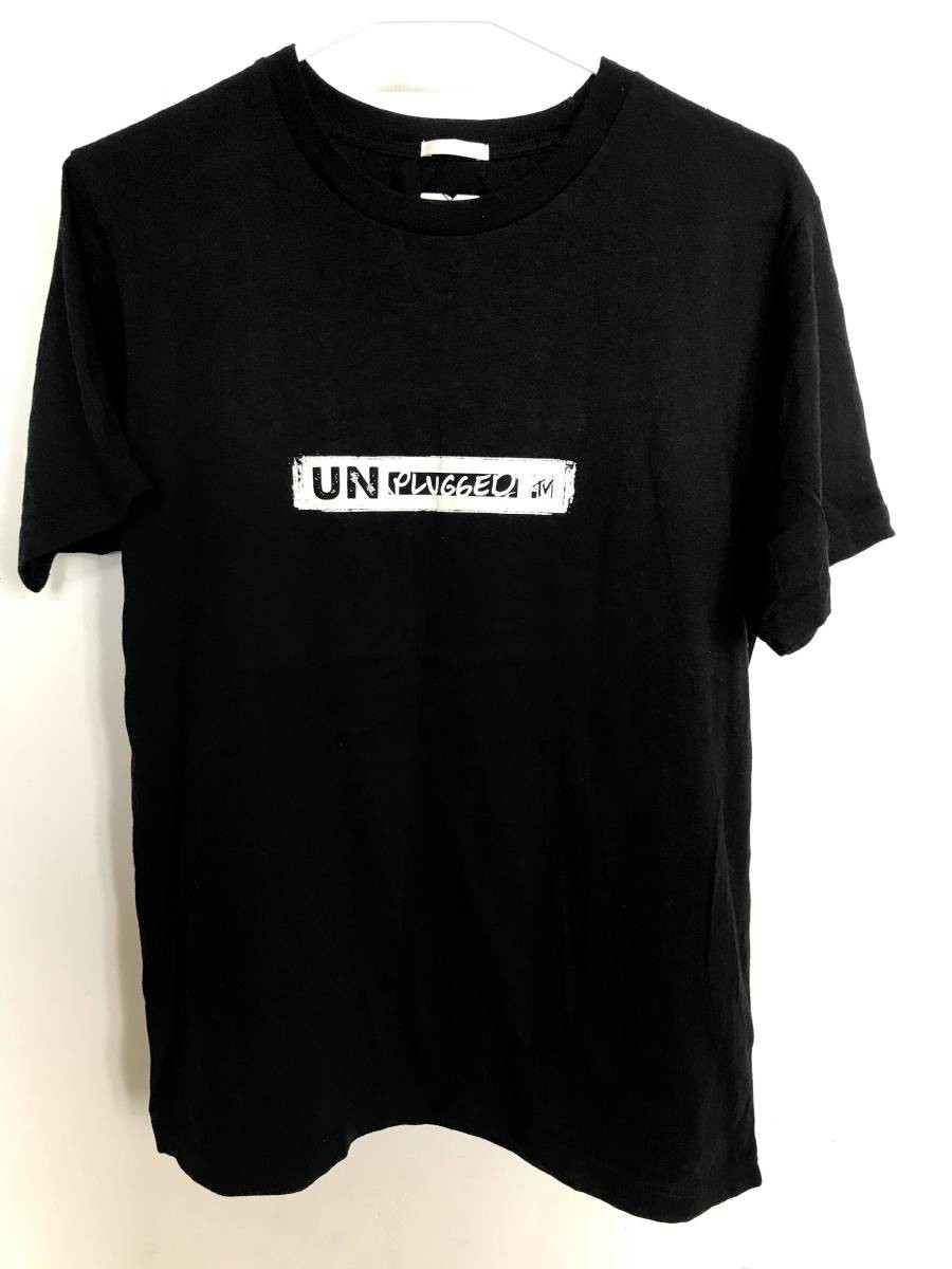 03M5299/GU/ジーユー/ブラック系/半袖Tシャツ/MTV/UN PLUGGEDコラボTシャツ/プリント_画像1