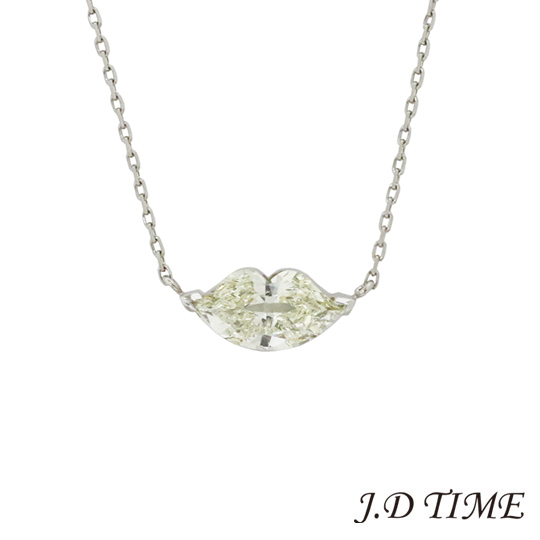 大きい割引 PT850 リップカットダイヤモンドネックレス D0.974ct【新品
