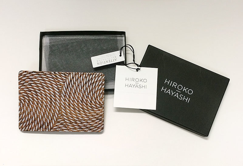  не использовался * HIROKO HAYASHI * футляр для визитных карточек * футляр для карточек / кожа / телячья кожа / тонкий / compact / Hiroko - cocos nucifera / Hiroko - cocos nucifera 