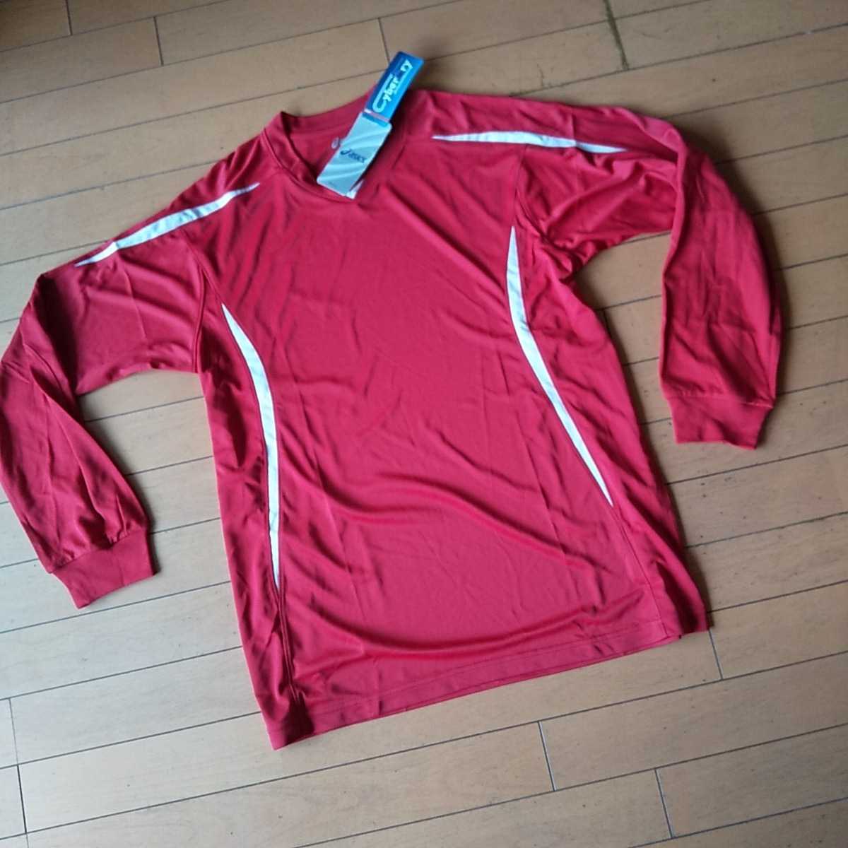 * новый товар *. сделка XO размер обычная цена 3300 иен Asics игра рубашка мужской футболка с длинным рукавом красный спорт 