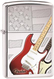 Zippo"Fender Guitar-USA Flag" ハイポリッシュ オイルライター 4646/全国一律送料無料