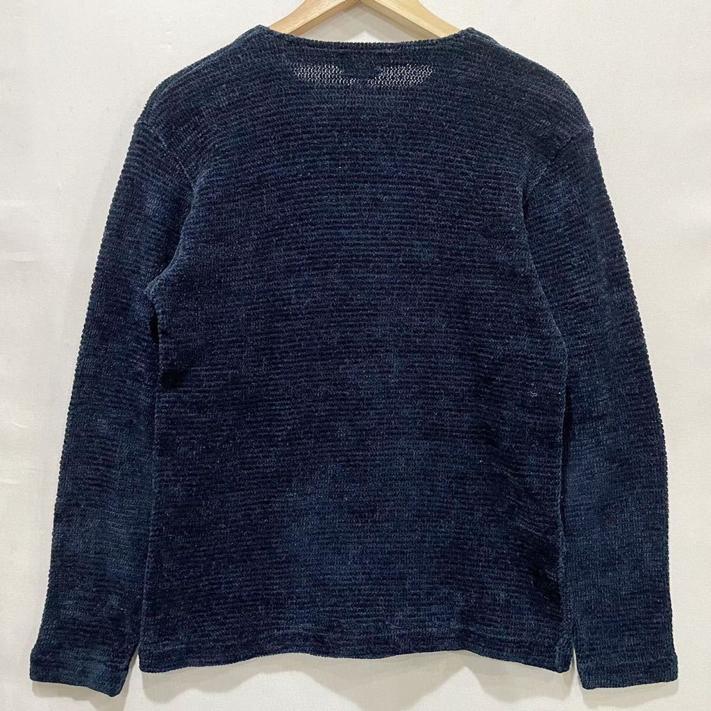 美品! BEAMS (ビームス) Vネック モール ニット (M) NAVY | Mens メンズ ネイビー セーター 日本製_画像2