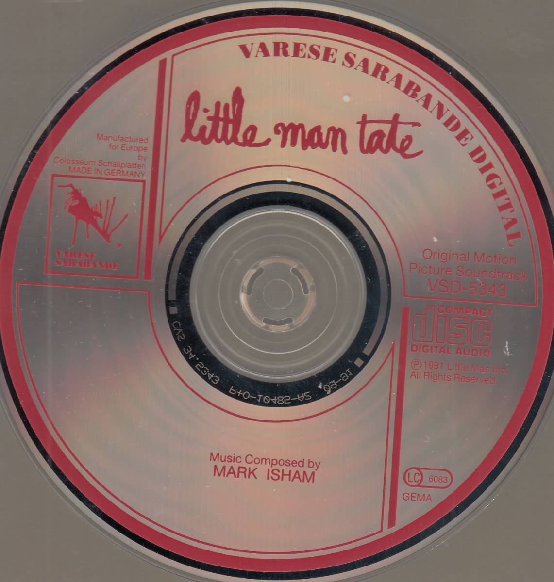 輸 Mark Isham Little Man Tate (Original Motion Picture Soundtrack)◆規格番号■VSD-5343◆送料無料■即決●交渉有_画像3