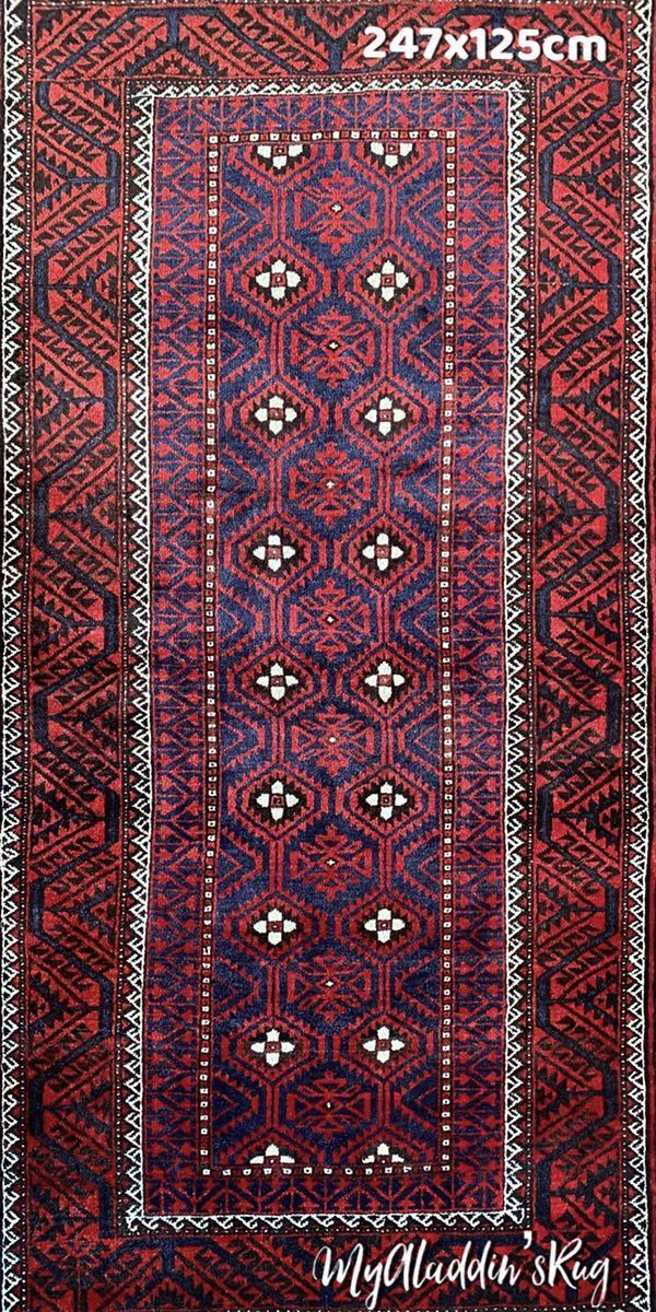 ペルシャン バルーチ トライバルラグ 247×125cm andrebarretoadvogados