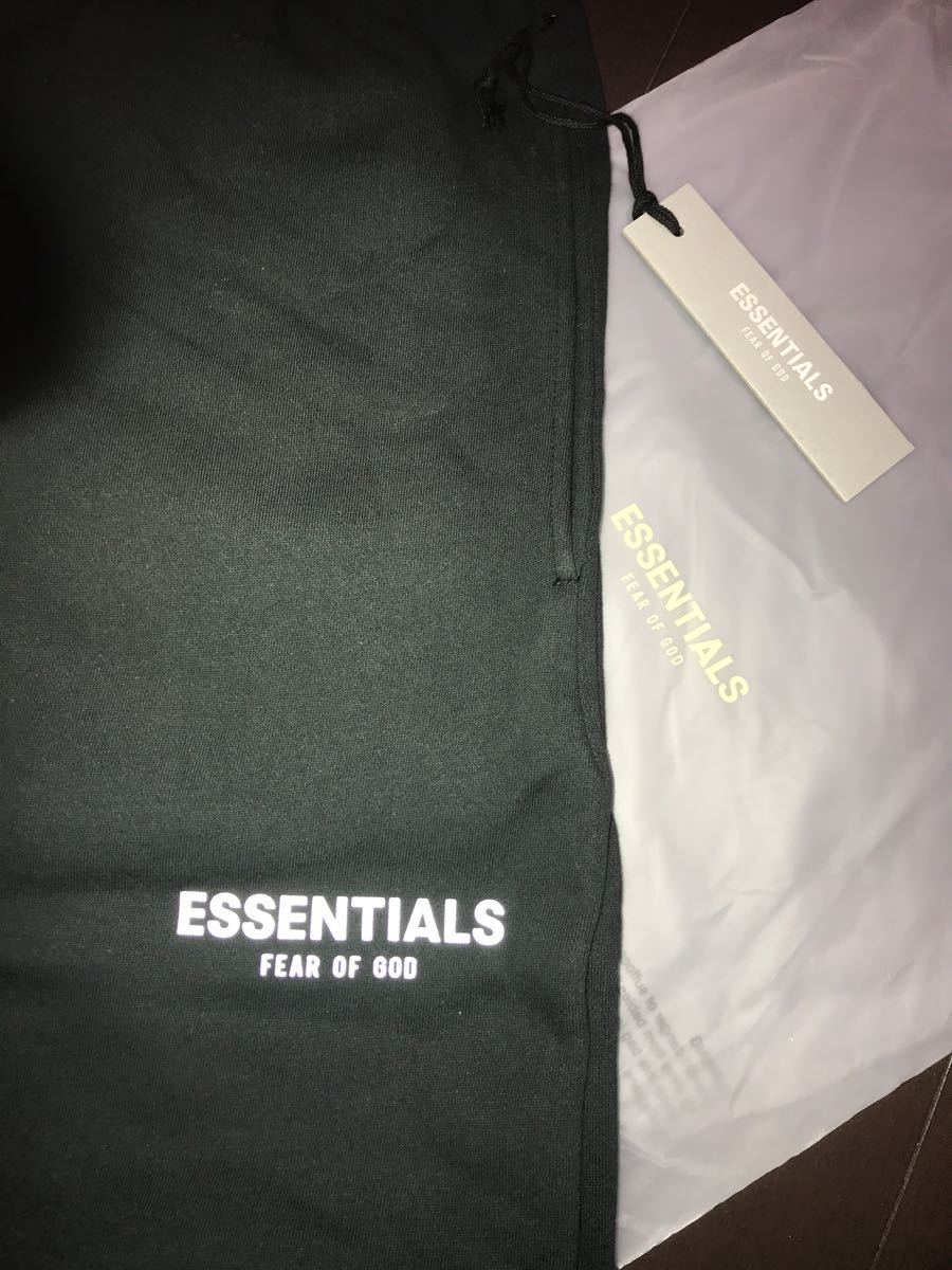 FOG Essentials エッセンシャルズ リフレクティブ 裏起毛 スウェットハーフパンツ ショートパンツ ブラック サイズL