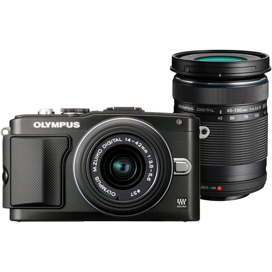 オリンパス OLYMPUS PEN Lite E-PL5 ダブルレンズキット ブラック ミラーレス カメラ レンズ 中古_画像2