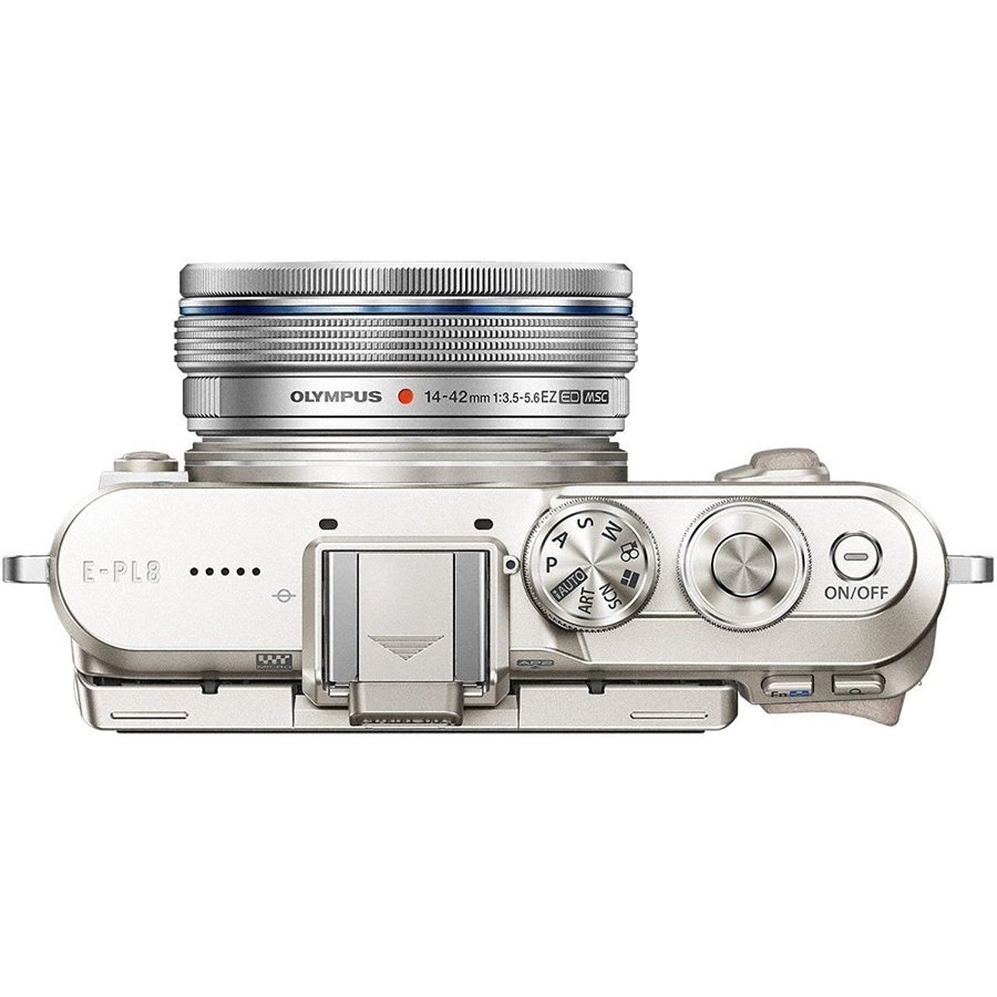 オリンパス OLYMPUS PEN E-PL8 ダブルレンズキット ホワイト ミラー