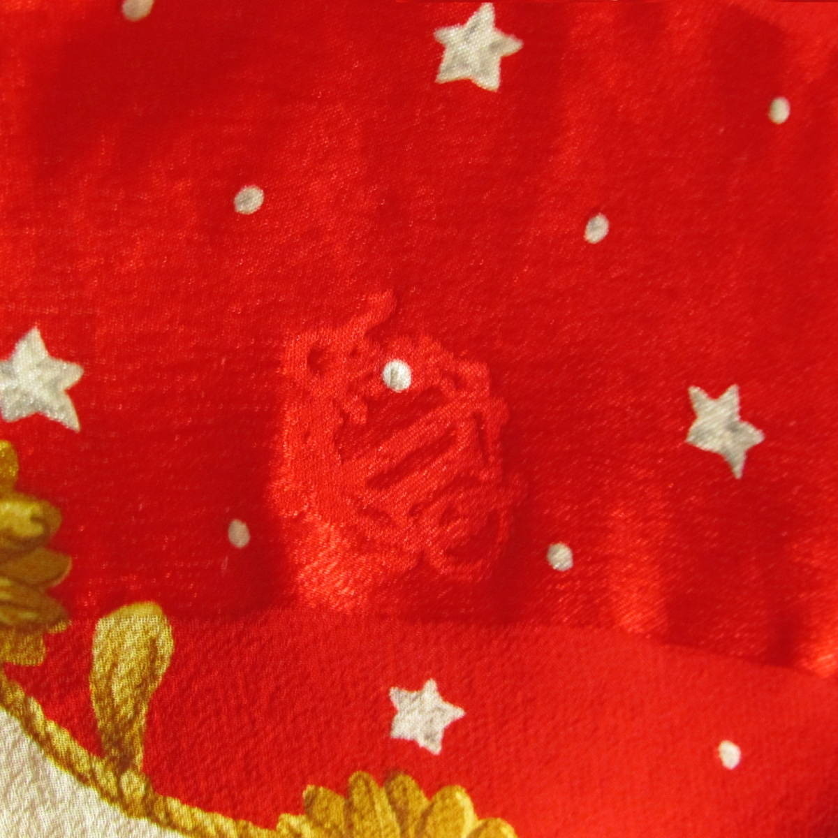ディオール 大判スカーフ 星、ビジュー、花、ロゴ柄 赤 【共】-