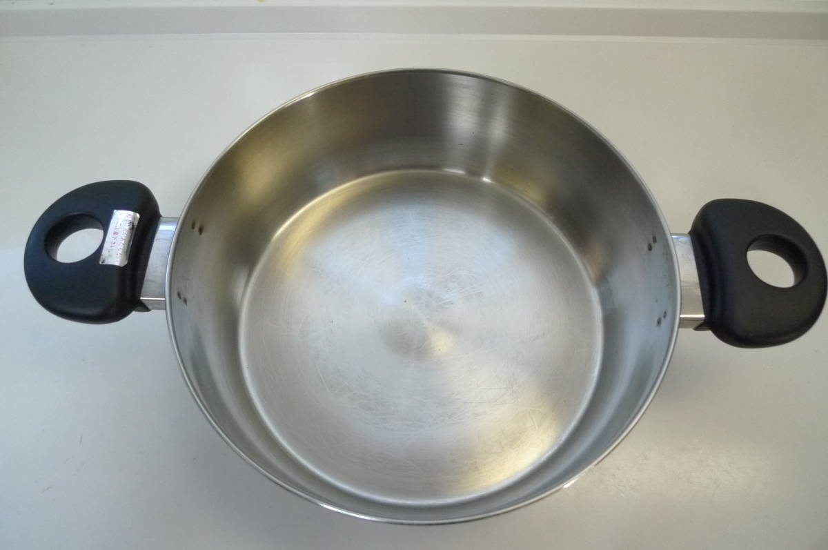 ステンレス製鍋 両手鍋 約25×8.5cm 中古