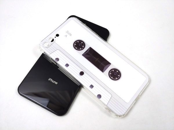 iPhone 7 Plus/8 Plus レトロ カセットテープ風 ケース カバー 薄型TPU ホワイト_画像7