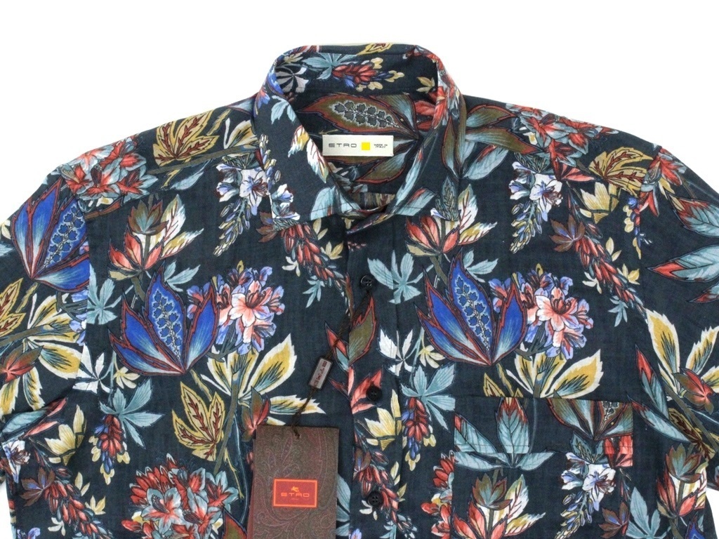 □新品8万!【エトロ感満載◎】ETROエトロ/ボタニカル総柄リネン100