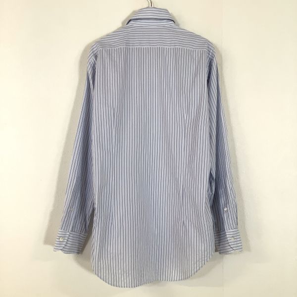 美品 Maker’s Shirt メーカズシャツ 鎌倉シャツ ストライプシャツ メンズ 38-82 ブルーストライプ_画像2