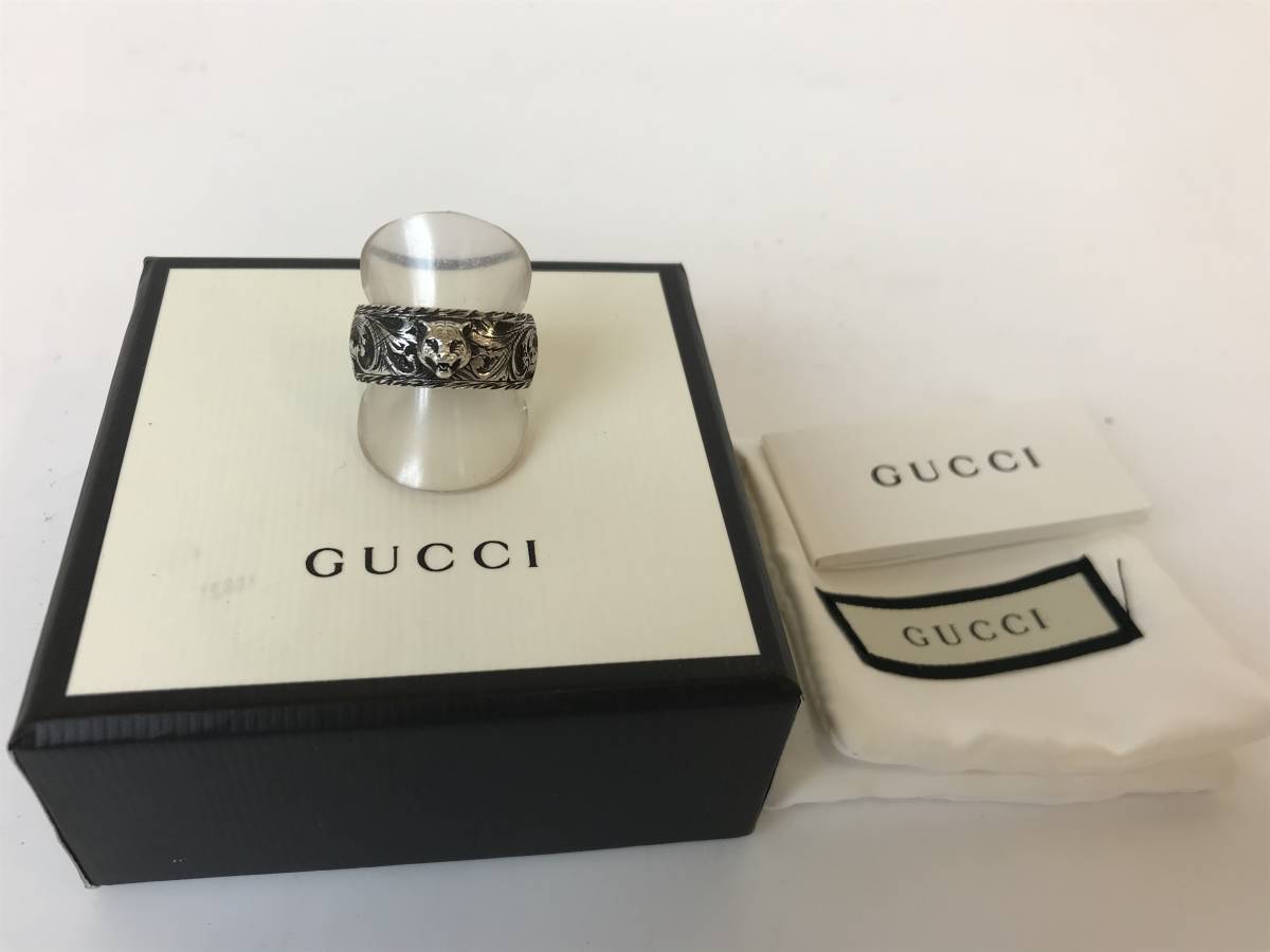グッチ GUCCI 433571 SV925 キャットヘッド×アラベスク シルバー