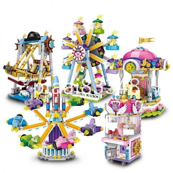 OQ057:ミニブロック 遊園地 レンガ ビルディングブロック おもちゃ キッズ 組立 diy 子供 ストリー_画像1