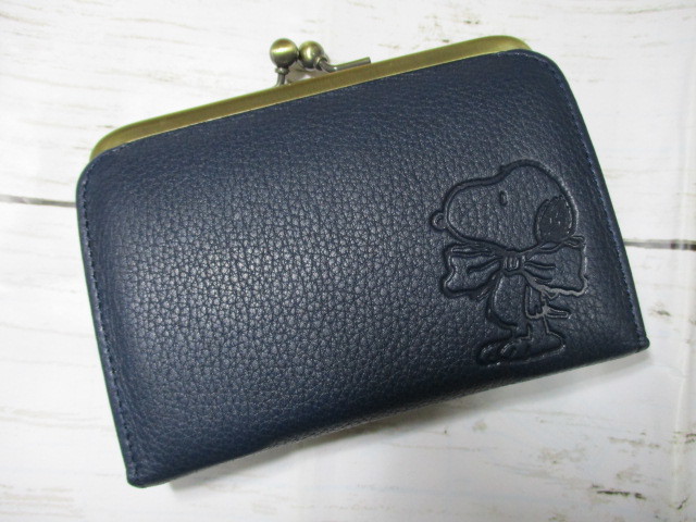 新品 財布 レディース がま口 スヌーピー ブランド 本革 手触りのいい