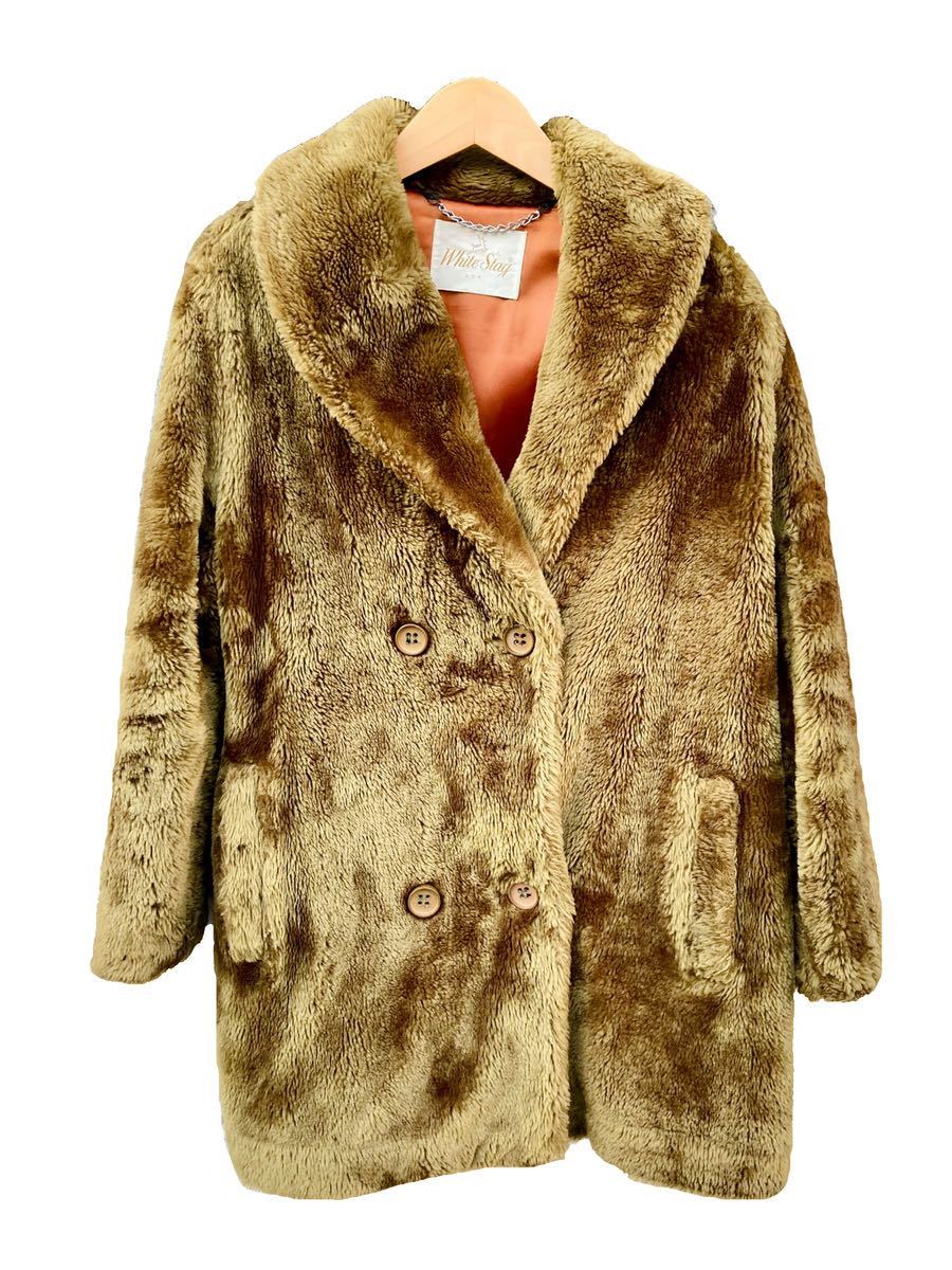 60s 70s vintage フェイクファーコート/ムートンコート/古着