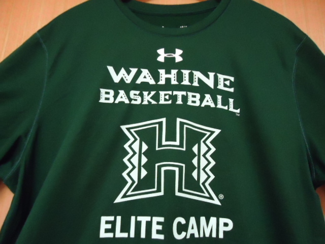  prompt decision Hawaii Under Armor Hawaii university basketball T-shirt . green color L poly- material 