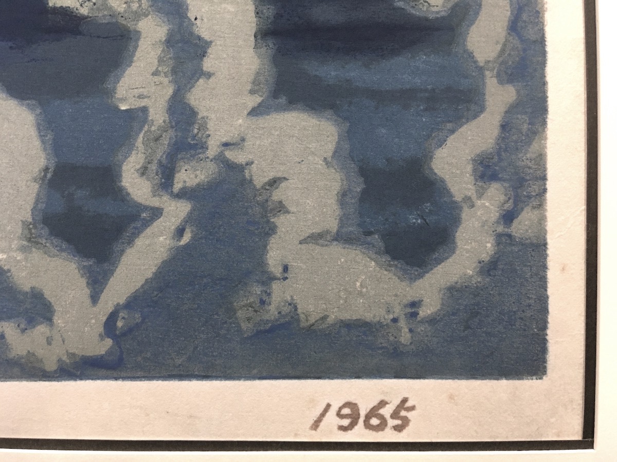 前田政雄　木版画　1965年作「摩周湖(D)」 限定50　額装品_画像5