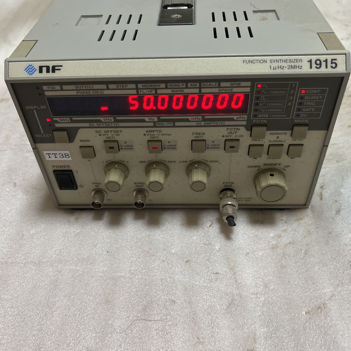 NF回路設計ブロック 1915 FUNCTION SYNTHESIZER (A)-
