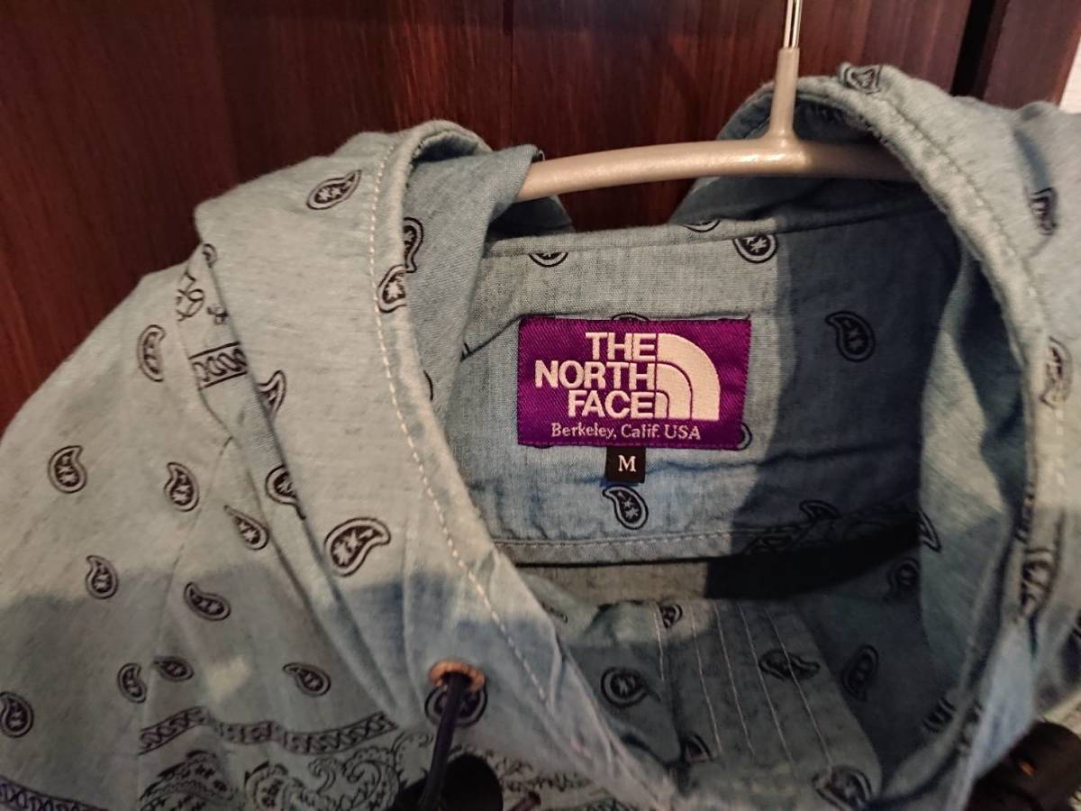 THE NORTH FACE PURPLE ノースフェイス パープルレーベル COOLMAX INDIGO CHAMBRAY PRINT　Anorak　アノラックパーカ Supreme　バンダナ _画像7