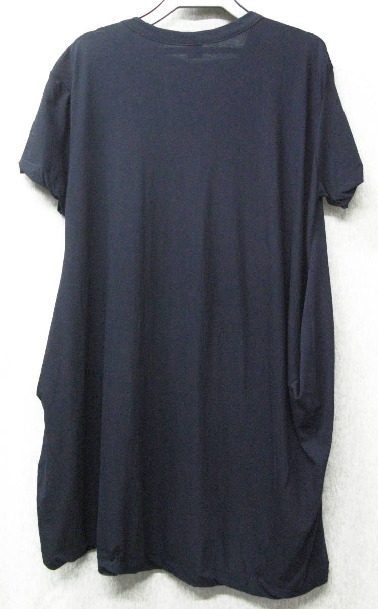 ワイズ ヨウジヤマモト：ストレッチ ロング Tシャツ 2 （ ワンピース Y's Yohji Yamamoto Femme Stretch Long Tee/Dress Navy 2 _画像2