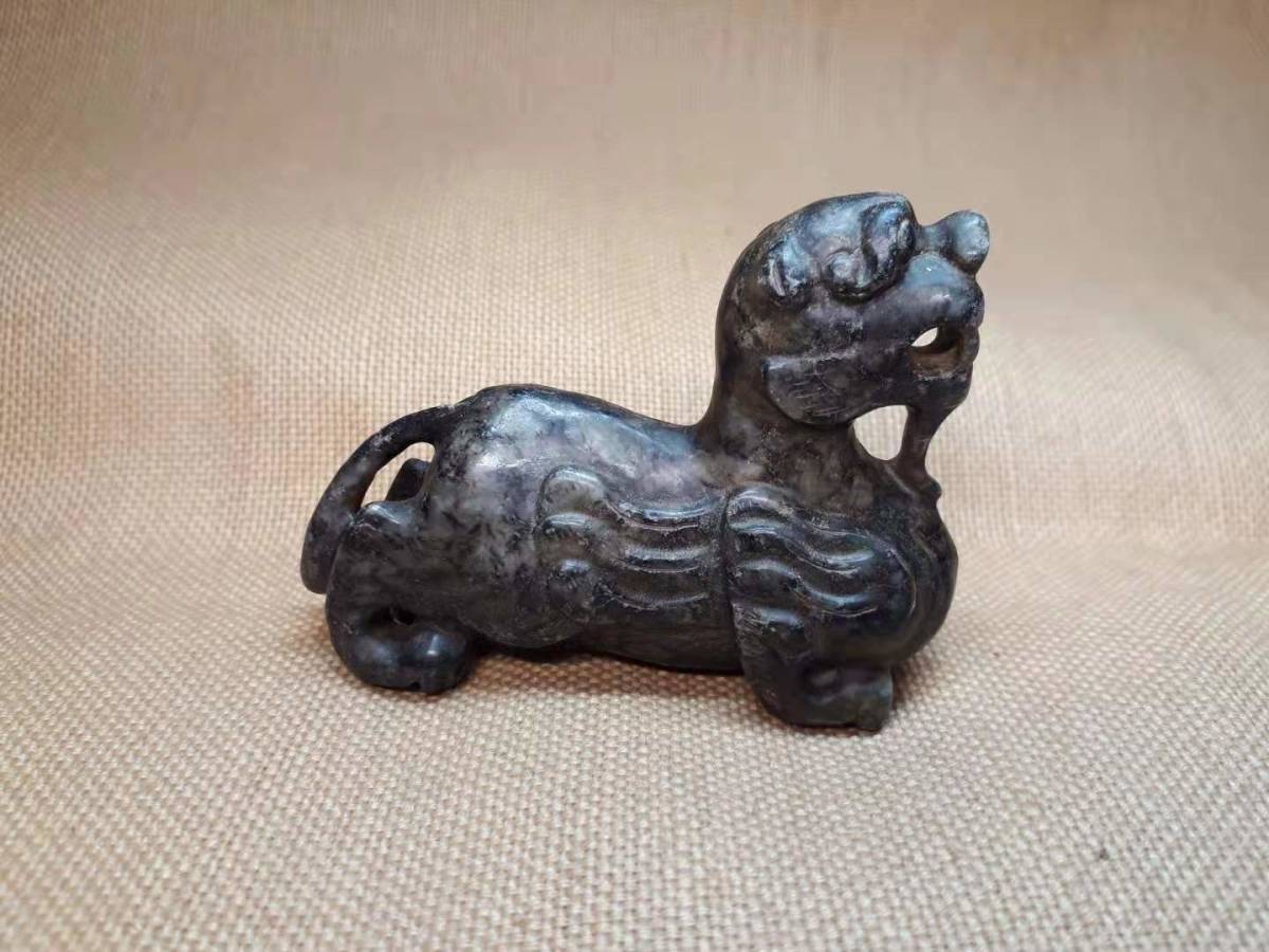 中国 唐物 砡 時代物 古玉 宋代龍首玉代鉤-