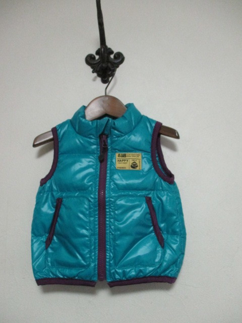 eaB green down vest size 80(USED)101221