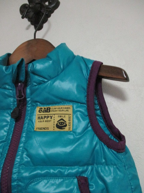 eaB green down vest size 80(USED)101221