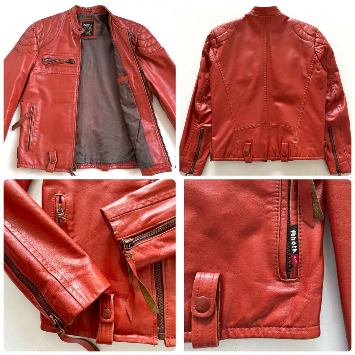 Schott ショット シングルライダースジャケット 牛革 sizeS Schott ショット シングルライダースジャケット 牛革 sizeS