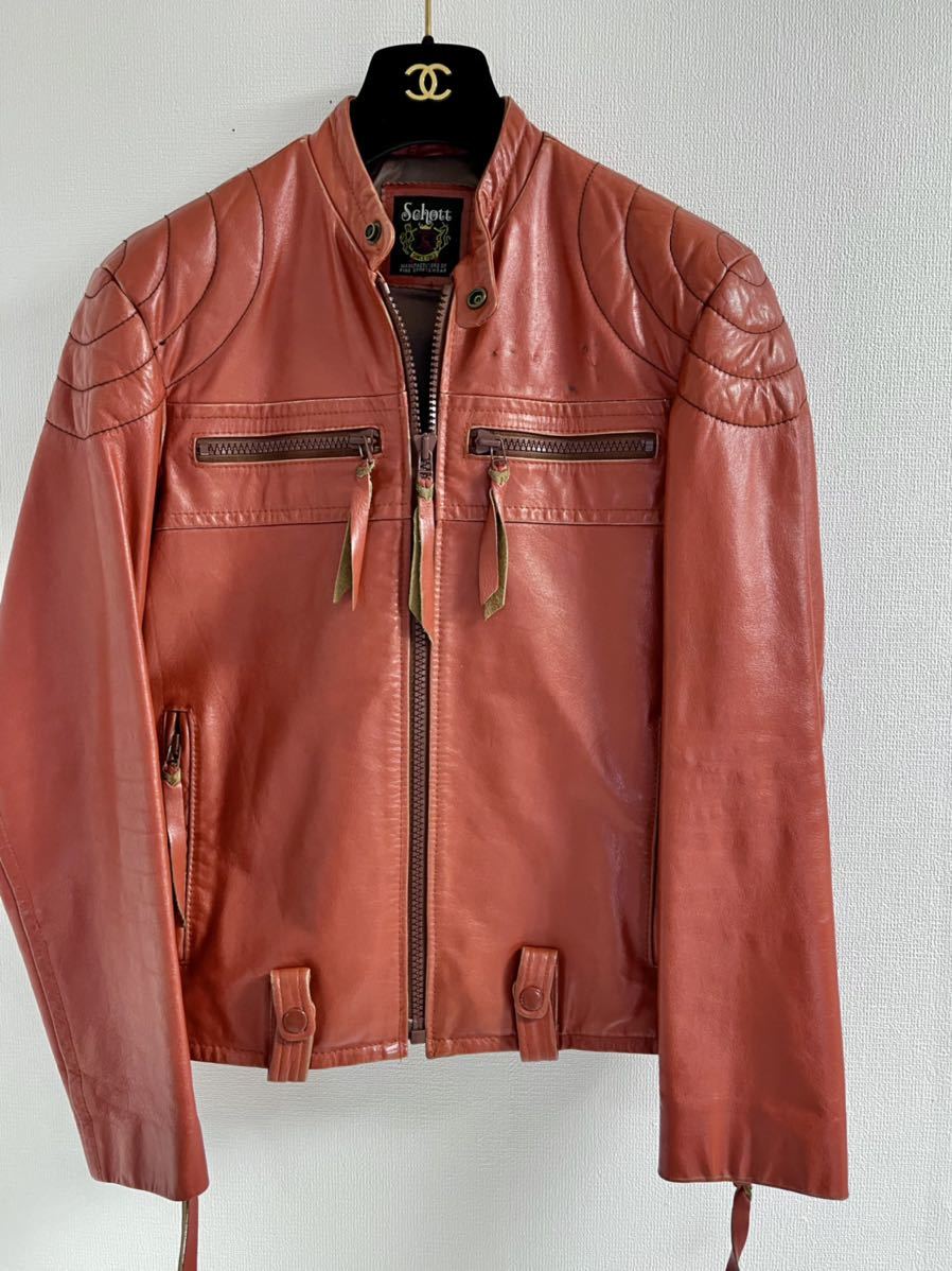 Schott ショット シングルライダースジャケット 牛革 sizeS Schott ショット シングルライダースジャケット 牛革 sizeS