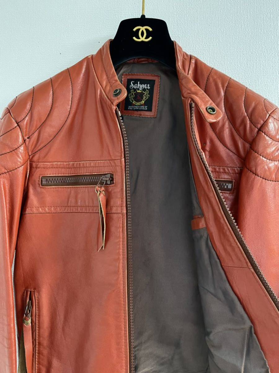 Schott ショット シングルライダースジャケット 牛革 sizeS Schott ショット シングルライダースジャケット 牛革 sizeS