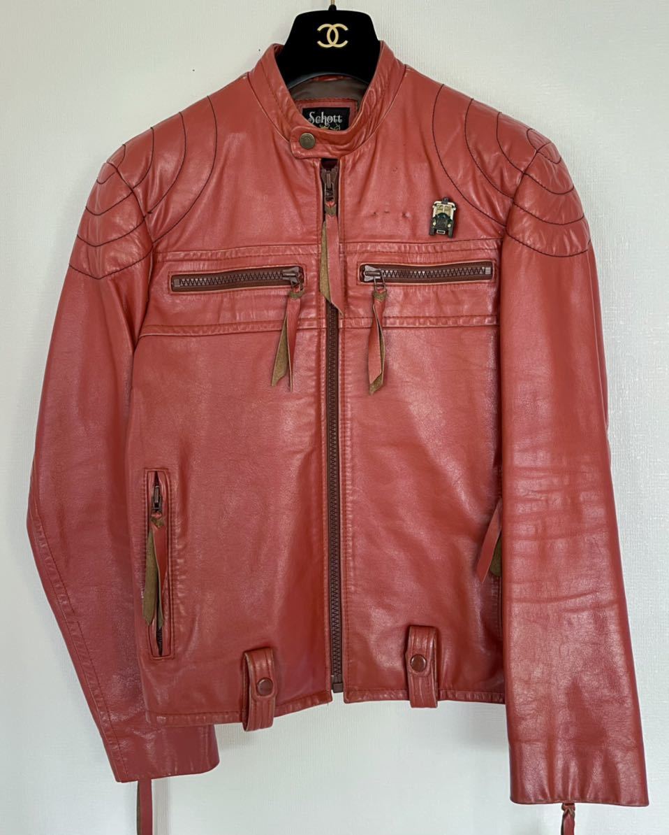 Schott ショット シングルライダースジャケット 牛革 sizeS Schott ショット シングルライダースジャケット 牛革 sizeS