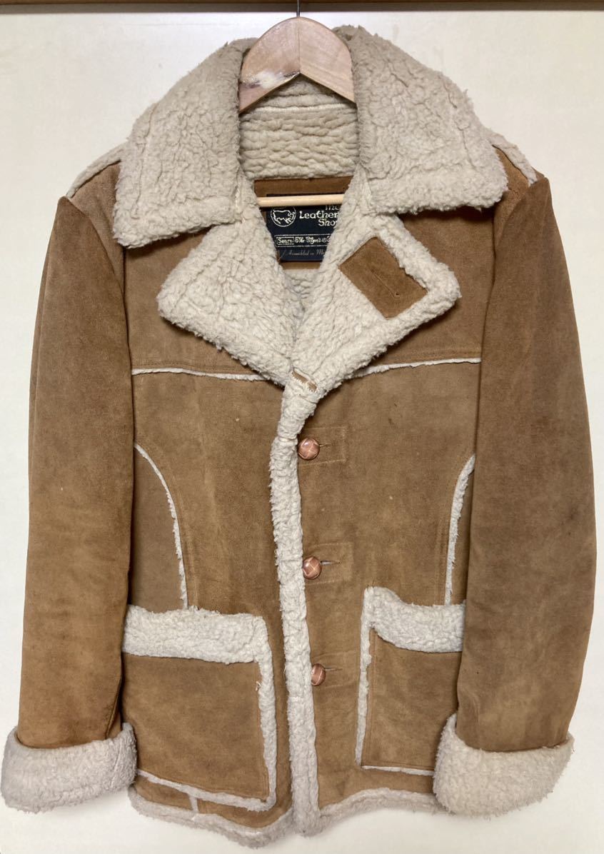 【Sears】70's ムートンコート size36 ボア シアーズ vintage ランチジャケット mouton ヴィンテージ 古着 アメカジ