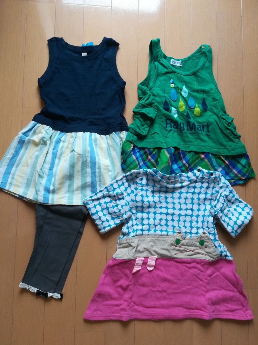 Paypayフリマ ラグマート ワンピース スパッツ4点セット 80