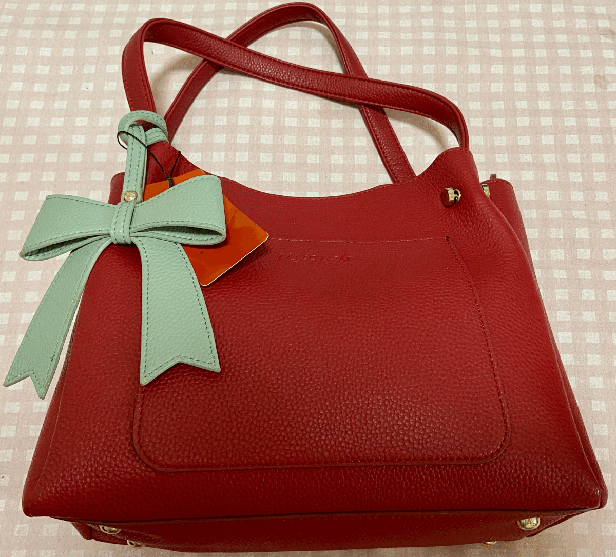 クリスマスプレゼント限定☆ vintage jewels トートバック　レッド_もう少し落ち着いた赤です。