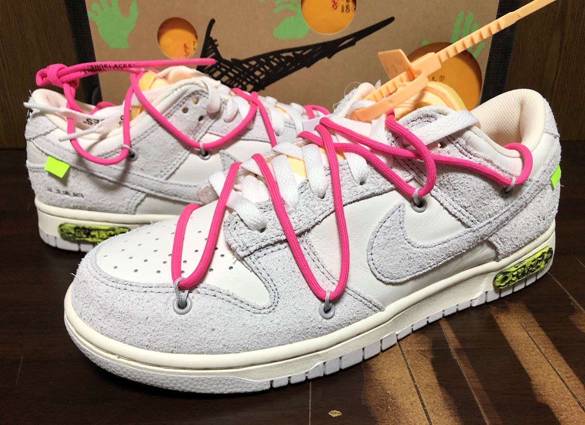 21年製 NIKE DUNK LOW OFF WHITE VIRGIL ABLOH 17/50 ナイキ ダンク オフホワイト ヴァージルアブロー【DJ0950-117】SUEDE LEATHER US8.5