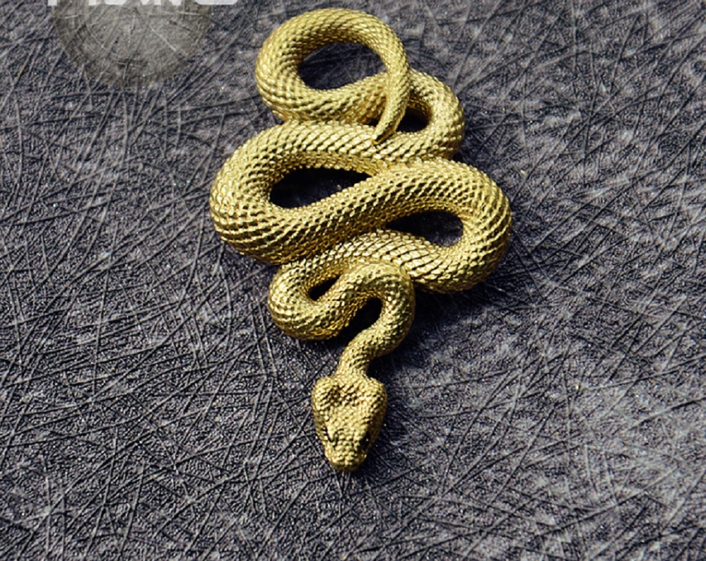 蛇のキーホルダー　真鍮　スネークチャームキーホルダー　爬虫類 お守り 2-2_画像4