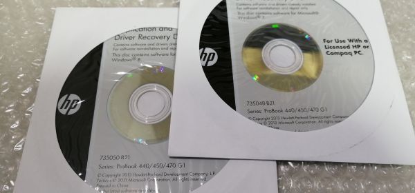 SE113 2 sheets set HP 4 sheets HP 440 450 470 G1 Windows8 + Windows7 Driver recovery DVD