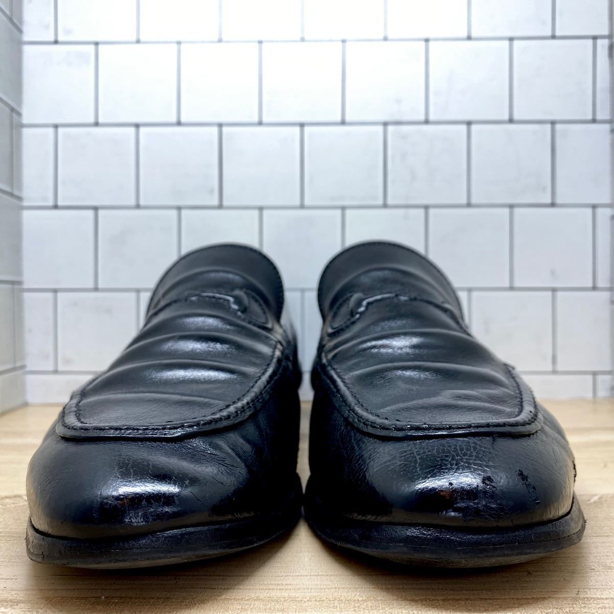 GUCCI グッチメンズ革靴26.0cm　ローファー　ビジネス　ブラック黒　袋付　ブランドシューズ　一点物